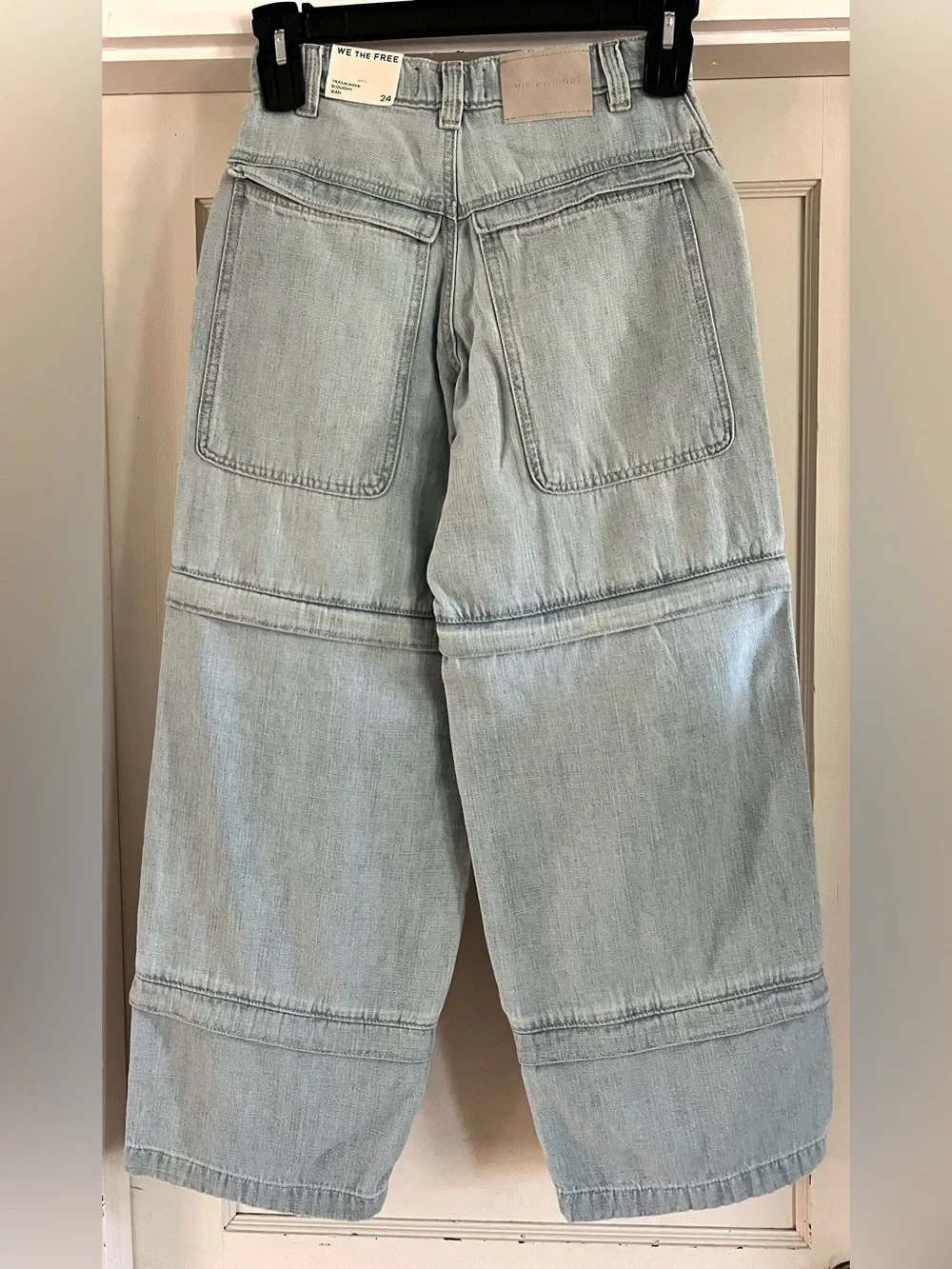 Free People We The Free Trailblazer Convertible Zip Jeans Size 24 NWT